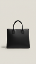 Cabas en cuir noir graphite
