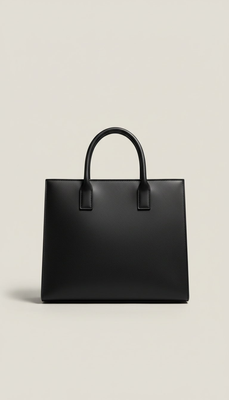 Cabas en cuir noir graphite